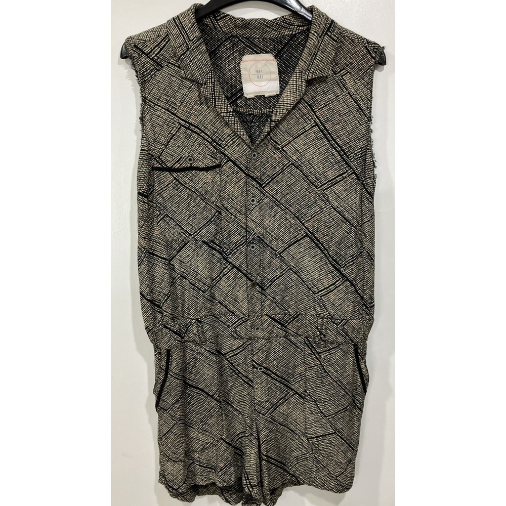 Anthropologie Hei Hei Women's Large Snake Print Nova Sleeveless Shorts Romper